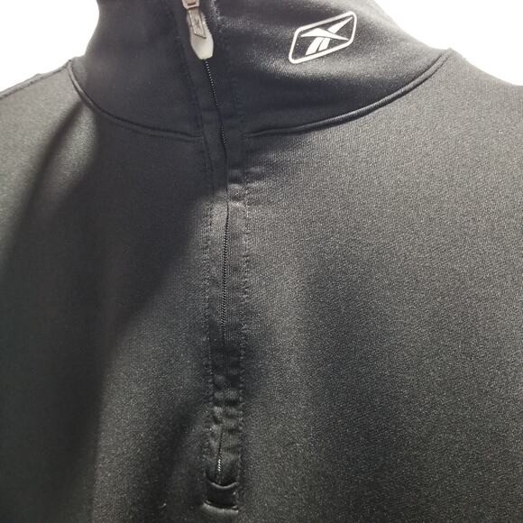 REEBOK Jacket Womens Large 1/4 Zip Running  Sweatshirt Black - Picture 3 of 5